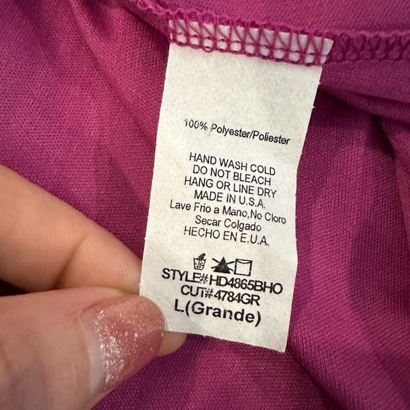 🎄Hello Miss  Abstract One Shoulder Pink Geo Pattern Dress SZ L - Picture 8 of 8